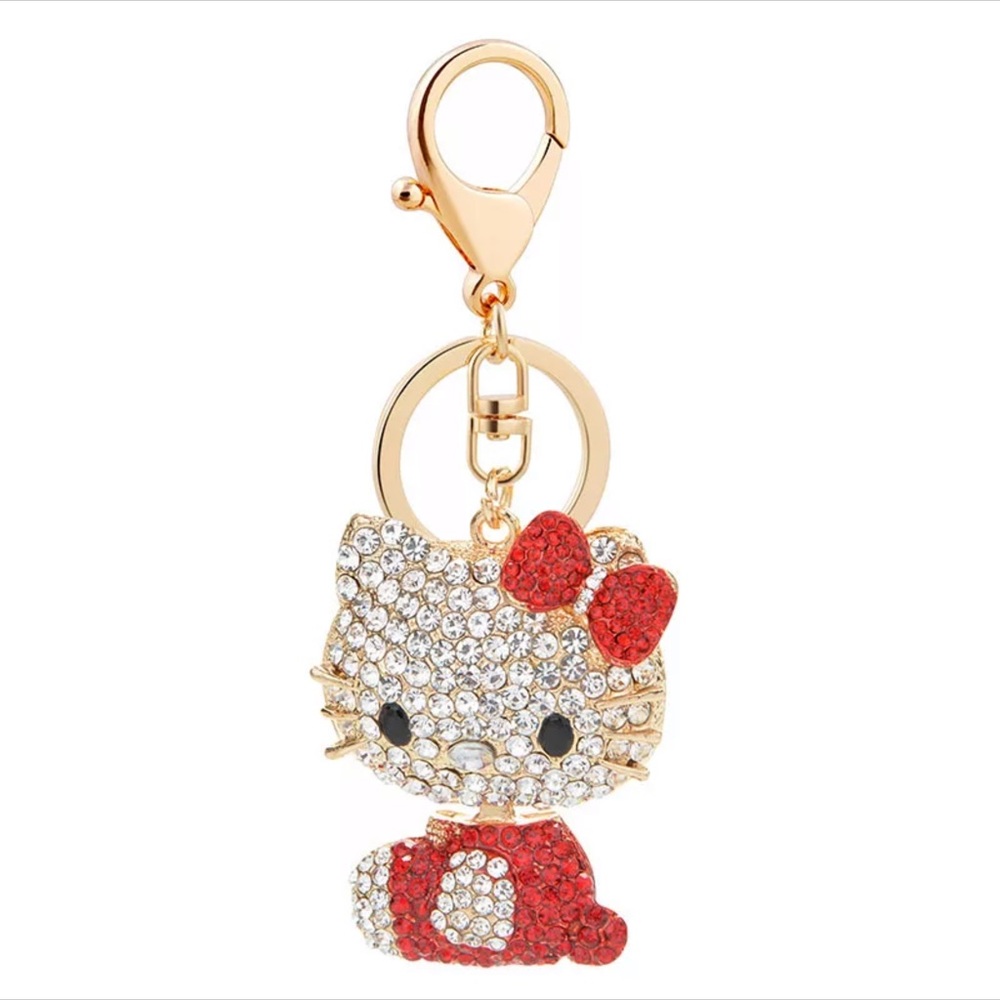 Hello Kitty Sparkling Rhinestone Keychain Bag Charm - Picture 3 of 4